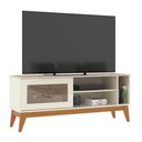 Ver imagem 4 de Rack para Tv até 55 Polegadas Trend 1 Porta Vidro Deslizante Reflecta 136cm - Off White e Cedro