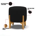 Ver imagem 3 de Puff Stella Linho Preto A79 Base Madeira Castanho - D’Rossi