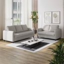 Ver imagem 2 de Conjunto Sofá com 2 e 3 Lugares em Linho Orquídea CabeCasa MadeiraOriginals