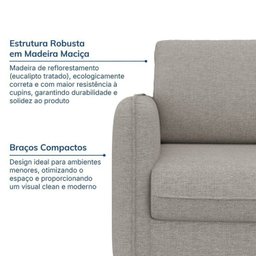 Conjunto Sofá com 2 e 3 Lugares em Linho Orquídea Cabecasa Madeiramadeira - 8