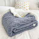 Ver imagem 1 de Cobertor Manta Casal Glamour Sherpa Colorida  Dupla Face Relevo Macio:cinza