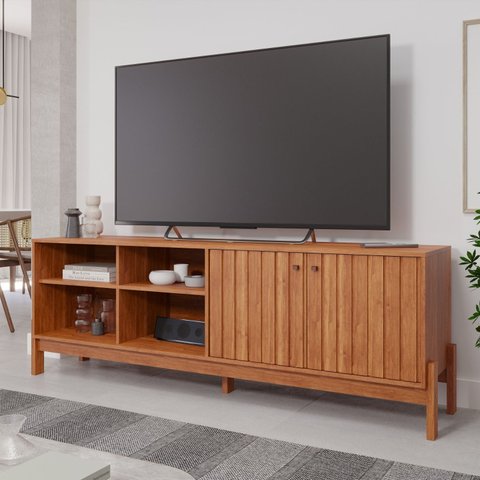 Rack para TV até 70 Polegadas 100% MDF 185cm Holanda Marrom