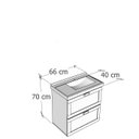 Ver imagem 2 de Gabinete Geovanna para Banheiro Freijó com Bancada de Mármore Sintético Branca 66 cm