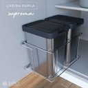 Ver imagem 2 de Lixeira Dupla para Cozinha Suprema Corrediça Deslizante Lateral 9 litros Embutir Dimec