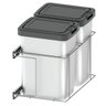 Lixeira Dupla para Cozinha Suprema Corrediça Deslizante Lateral 9 litros Embutir Dimec - 1