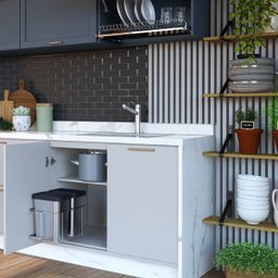 Lixeira Dupla para Cozinha Suprema Corrediça Deslizante Lateral 9 litros Embutir Dimec - 4