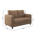 Ver imagem 4 de Conjunto Sofá 5 Lugares Linho Marrom Orquídea 195cm e 138cm CabeCasa MadeiraOriginals