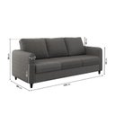 Ver imagem 3 de Conjunto Sofá 5 Lugares Linho Cinza Orquídea 195cm e 138cm CabeCasa MadeiraOriginals