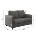 Ver imagem 4 de Conjunto Sofá 5 Lugares Linho Cinza Orquídea 195cm e 138cm CabeCasa MadeiraOriginals