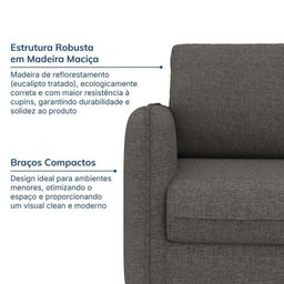 Conjunto Sofá com 2 e 3 Lugares em Linho Orquídea Cabecasa Madeiramadeira - 8