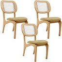 Ver imagem 1 de Kit 3 Cadeiras para Sala de Jantar Cozinha Estofada e Tela Mariah L02 Couríssimo Fendi - Lyam Decor