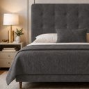 Ver imagem 2 de Cabeceira para Cama Casal King Estofada 1,93 ,Mts Liz Vilajo: Suede Crush Cacau