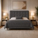 Ver imagem 1 de Cabeceira para Cama Casal King Estofada 1,93 ,Mts Liz Vilajo: Suede Crush Cacau