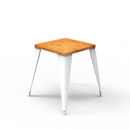 Conjunto de Mesa Sublimada 60x60cm Design Premium Iron Industrial Tolix com 4 Cadeiras Brancas - 4