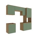 Ver imagem 2 de Lavanderia Modulada Kappesberg Celeste 6 Peças Nogueira/verde 250cm