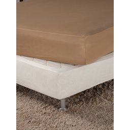 Saia Box Fit Cama Queen Capa Elástica Malha Gel Lisa 1 Peça Palha Creme - 2