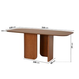 Mesa de Jantar 8 Lugares 210cm X 110cm Boreal Cabecasa Madeiramadeira - 2