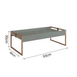 Mesa Centro Retangular para Sala de Estar 30cm X 48cm X 93cm Columbia - 4