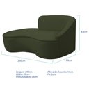Ver imagem 5 de Kit Divã Recamier Orgânico Marrocos 200cm Lado Esquerdo e 1 Poltronas Amore Linho Verde
