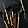 Kit Utensílios Cozinha 12 Peças Silicone Antiaderente (preto) - 5