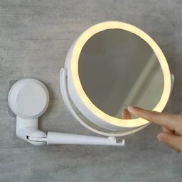 Espelho Giratorio 360 Graus Iluminaçao Led 3 Tons 5x Aumento Touch Ajustavel Bateria Recarregavel Ga - 5
