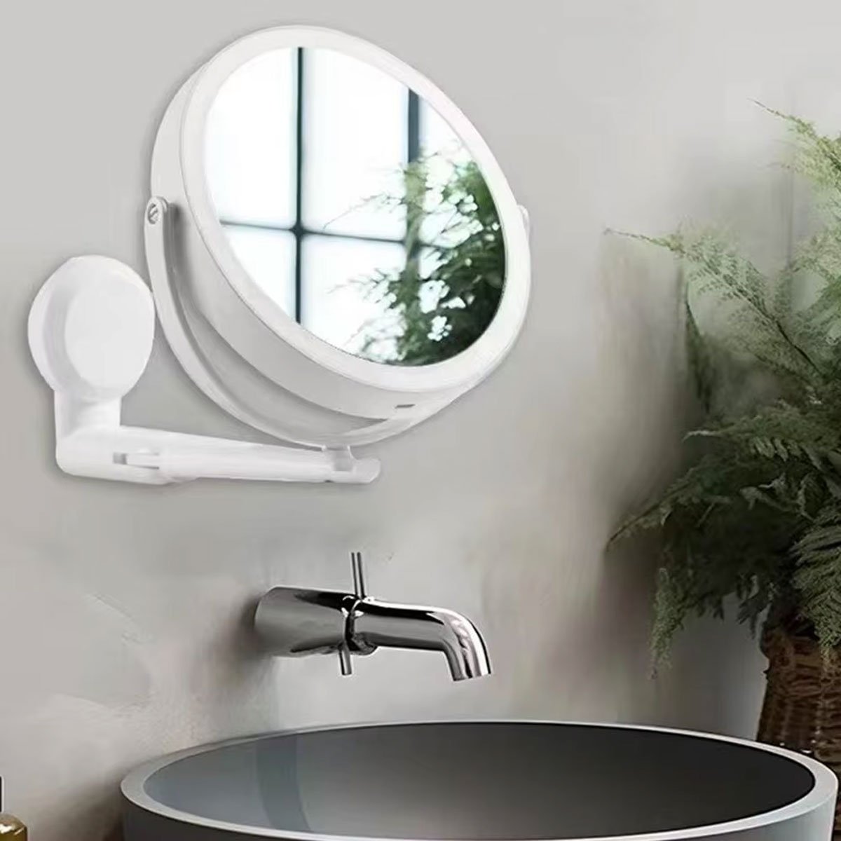 Espelho Giratorio 360 Graus Iluminaçao Led 3 Tons 5x Aumento Touch Ajustavel Bateria Recarregavel Ga - 10