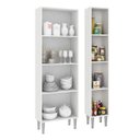 Ver imagem 2 de Kit 2 Armários Paneleiros para Cozinha Madri Mdp Branco Canelado - Clicklar