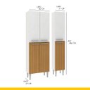 Ver imagem 3 de Kit 2 Armários Paneleiros para Cozinha Madri Mdp Branco Canelado - Clicklar