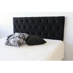 Cabeceira Estofada Premium Solteiro com Botões 90x60cm Preto - 1