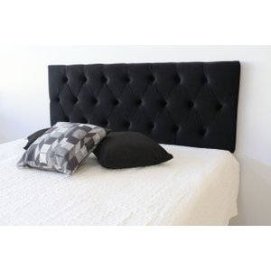 Cabeceira Estofada Premium Solteiro com Botões 90x60cm Preto