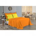 Ver imagem 4 de Jogo de Cama Casal Viúva Nobre 4 Peças Malha 100% Algodão - Laranja / Amarelo