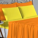 Ver imagem 3 de Jogo de Cama Casal Viúva Nobre 4 Peças Malha 100% Algodão - Laranja / Amarelo