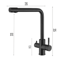 Ver imagem 2 de Torneira Monocomando de Cozinha com Entrada para Filtro – Corpo em Metal, Design Moderno Me18b