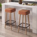 Ver imagem 2 de Kit 04 Banquetas Alta para Cozinha Área Gourmet Dubai Couríssimo Amarula - Abmaza