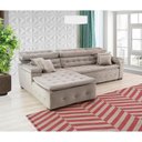 Ver imagem 3 de Sofá Orlando 2.20x1.50m com Chaise, Retrátil e Reclinável - Avelã