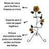 Kit para Banheiro 4 Peças em Ferro com Rosas:amarelo - 3