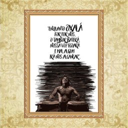 Quadro Moldura Dourada Oxalá - Proteção 33x24cm:com Acetato - 1