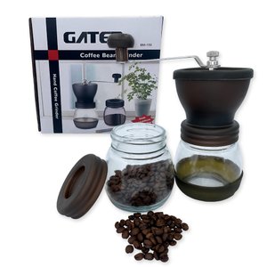 Moedor de Café Manual Vidro Plastico Inox Ceramica - Marrom