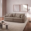 Ver imagem 1 de Sofá Cama Jupiter 3 Lugares Retrátil Reclinável 2,30m Linho com Molas Ensacadas