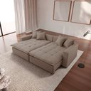 Ver imagem 2 de Sofá Cama Jupiter 3 Lugares Retrátil Reclinável 2,30m Linho com Molas Ensacadas