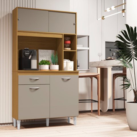 Cozinha Compacta Armário Organizador Duda 90cm com Gaveta