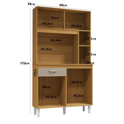 Cozinha Compacta Armário Organizador Duda 90cm com Gaveta - 3