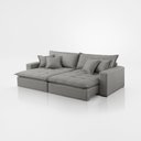 Ver imagem 4 de Sofá Cama Jupiter 3 Lugares Retrátil Reclinável 2,30m Linho com Molas Ensacadas