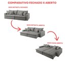 Ver imagem 5 de Sofá Cama Jupiter 3 Lugares Retrátil Reclinável 2,30m Linho com Molas Ensacadas Cinza