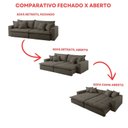 Ver imagem 6 de Sofá Cama Jupiter 3 Lugares Retrátil Reclinável 2,30m Linho com Molas Ensacadas Cinza Grafite