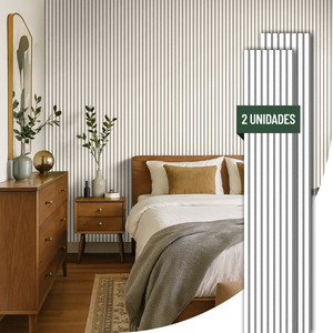 Kit 2 Painel Ripado de Madeira Natural Acústico Ikara - 270x32cm