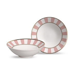 Conjunto 6 Bowls Decorados Pink Strip 300ml