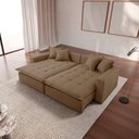 Ver imagem 2 de Sofá Cama Jupiter 3 Lugares Retrátil Reclinável 2,30m Boucle com Molas Ensacadas