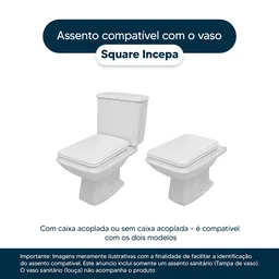 Tampa de Vaso Acrilico Square Cinza Escuro para bacia Incepa Quadrada - 4
