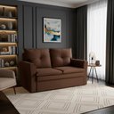 Ver imagem 2 de Sofá Pequeno 02 Lugares 150cm Mobi Suede Marrom Herrero